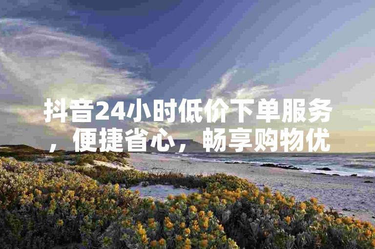 抖音24小时低价下单服务，便捷省心，畅享购物优惠。