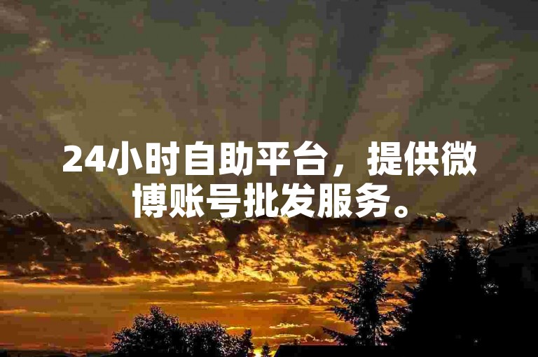 24小时自助平台，提供微博账号批发服务。