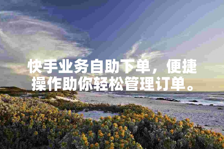 快手业务自助下单，便捷操作助你轻松管理订单。