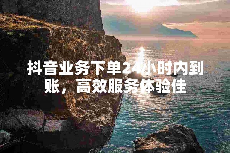 抖音业务下单24小时内到账，高效服务体验佳