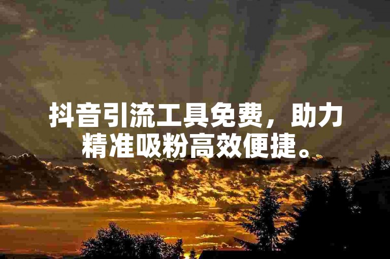 抖音引流工具免费，助力精准吸粉高效便捷。