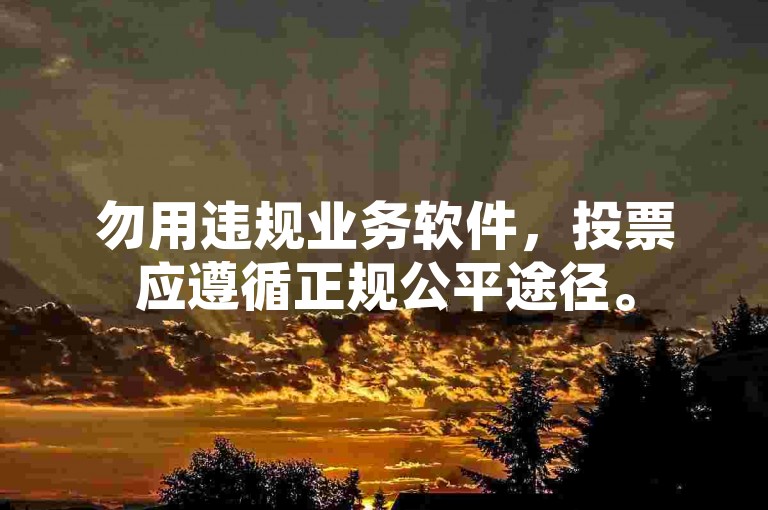 勿用违规业务软件，投票应遵循正规公平途径。