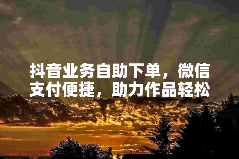 抖音业务自助下单，微信支付便捷，助力作品轻松涨热度。