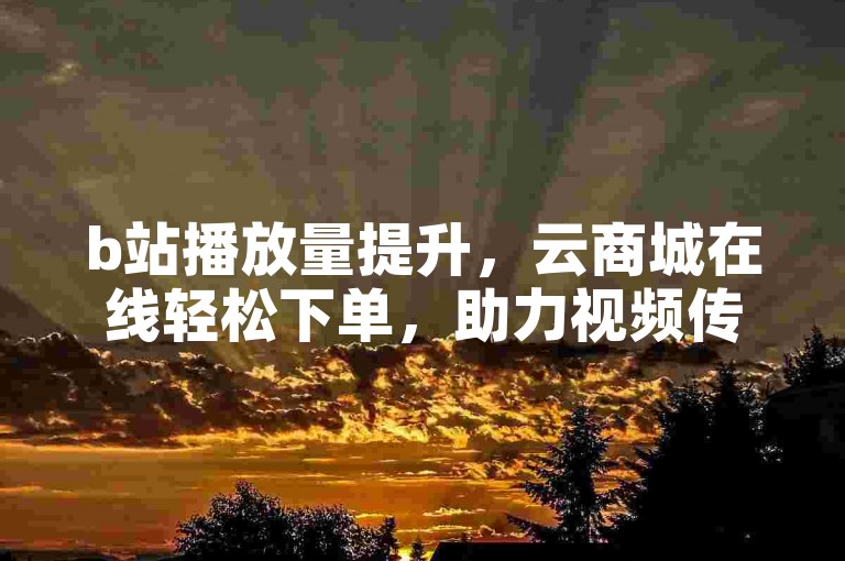 b站播放量提升，云商城在线轻松下单，助力视频传播。