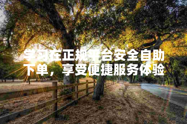学习在正规平台安全自助下单，享受便捷服务体验。