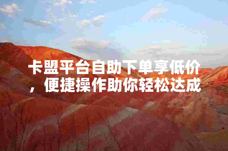 卡盟平台自助下单享低价，便捷操作助你轻松达成业务需求。