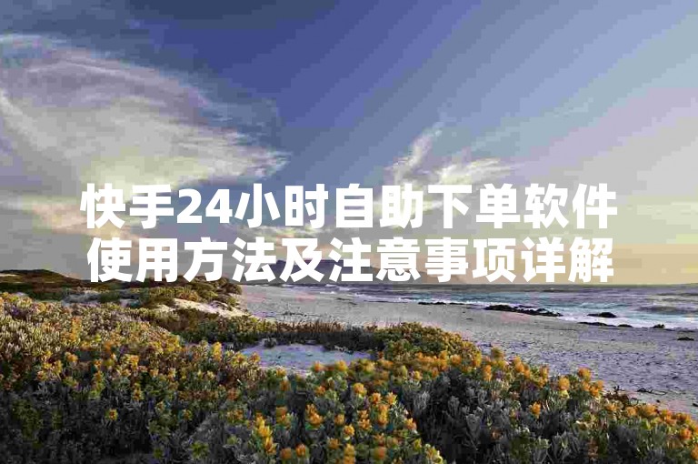 快手24小时自助下单软件使用方法及注意事项详解！