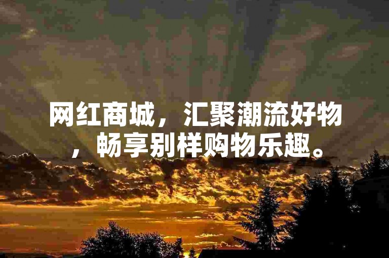 网红商城，汇聚潮流好物，畅享别样购物乐趣。