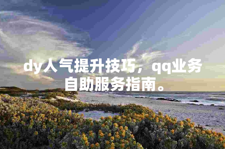 dy人气提升技巧，qq业务自助服务指南。