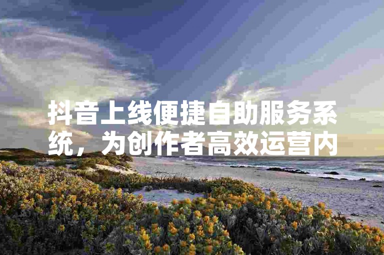 抖音上线便捷自助服务系统，为创作者高效运营内容提供有力支持