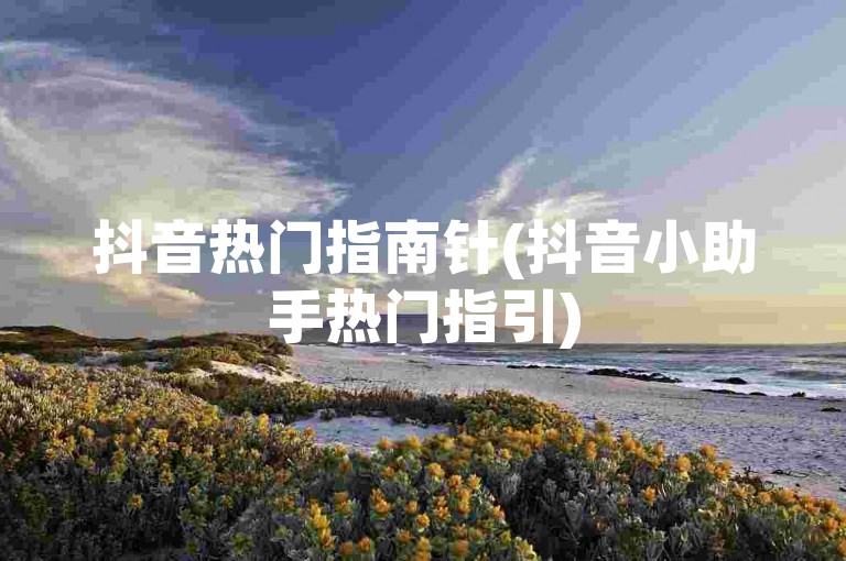 抖音热门指南针(抖音小助手热门指引)