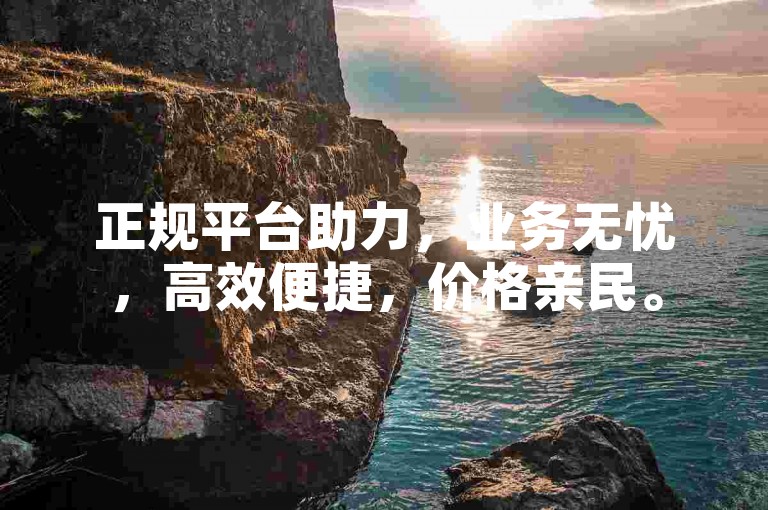 正规平台助力，业务无忧，高效便捷，价格亲民。