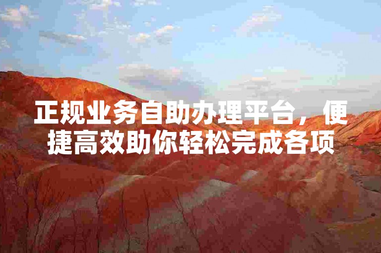 正规业务自助办理平台，便捷高效助你轻松完成各项事务。
