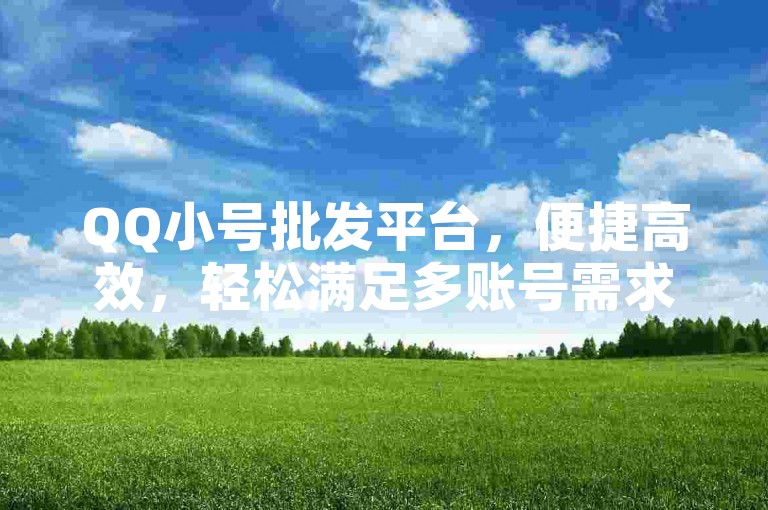 QQ小号批发平台，便捷高效，轻松满足多账号需求。