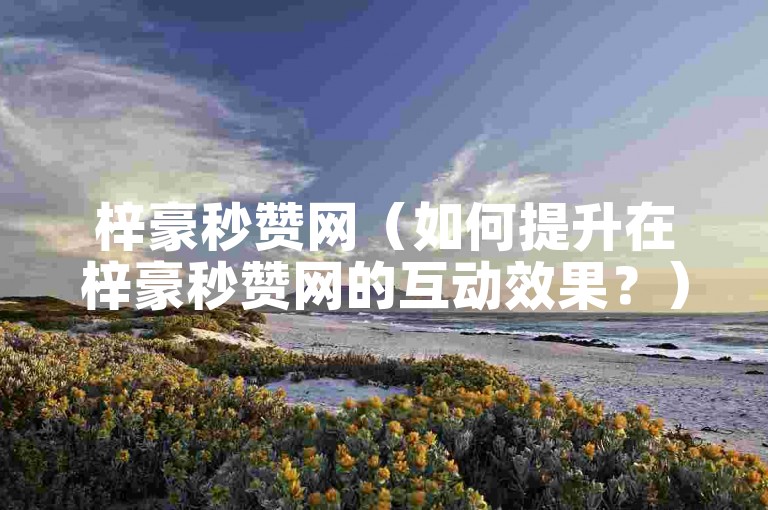 梓豪秒赞网（如何提升在梓豪秒赞网的互动效果？）