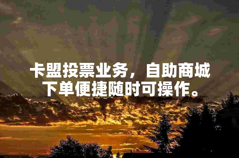 卡盟投票业务，自助商城下单便捷随时可操作。