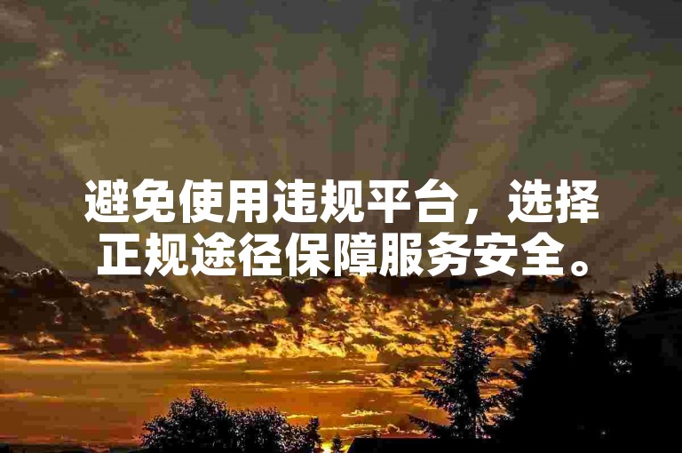 避免使用违规平台，选择正规途径保障服务安全。