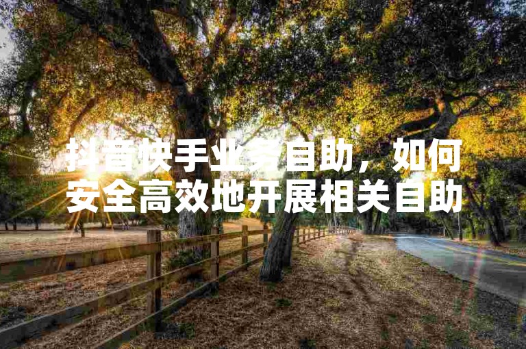抖音快手业务自助，如何安全高效地开展相关自助服务？