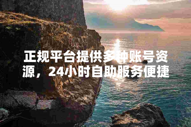正规平台提供多种账号资源，24小时自助服务便捷高效。
