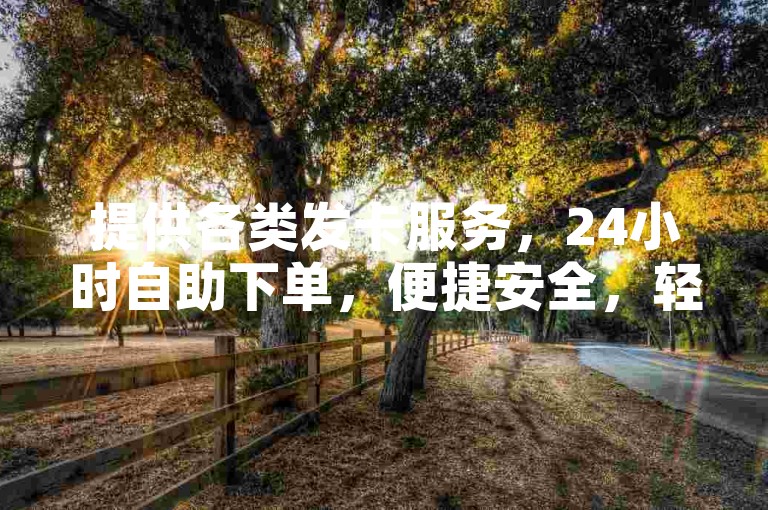 提供各类发卡服务，24小时自助下单，便捷安全，轻松获取所需资源。