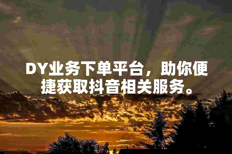 DY业务下单平台，助你便捷获取抖音相关服务。