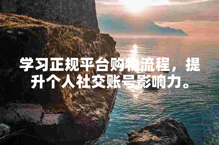 学习正规平台购物流程，提升个人社交账号影响力。