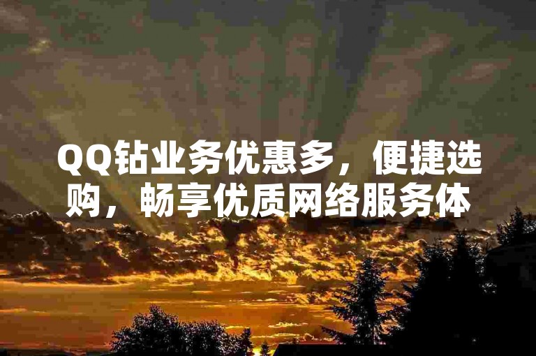 QQ钻业务优惠多，便捷选购，畅享优质网络服务体验。