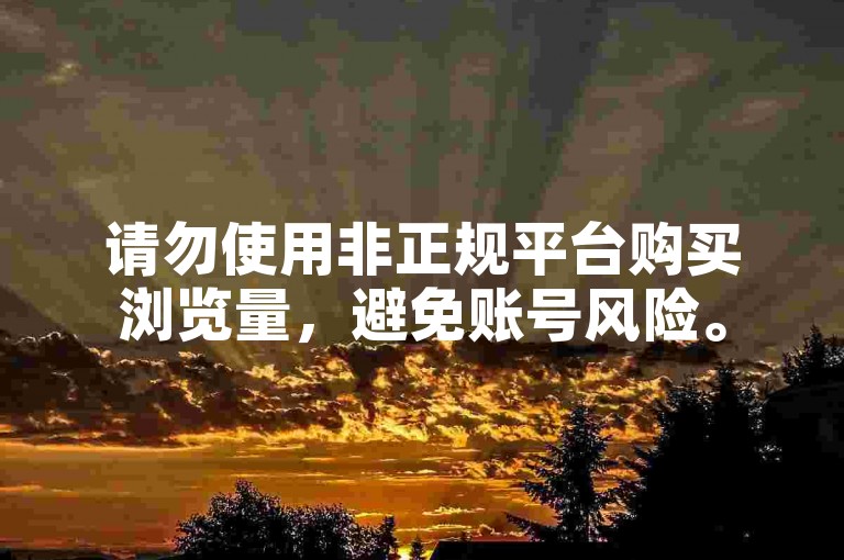 请勿使用非正规平台购买浏览量，避免账号风险。