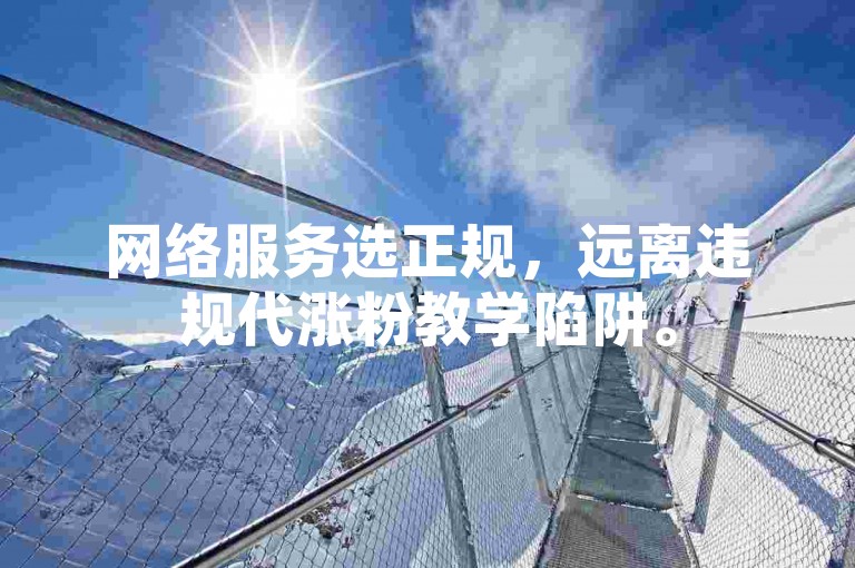 网络服务选正规，远离违规代涨粉教学陷阱。