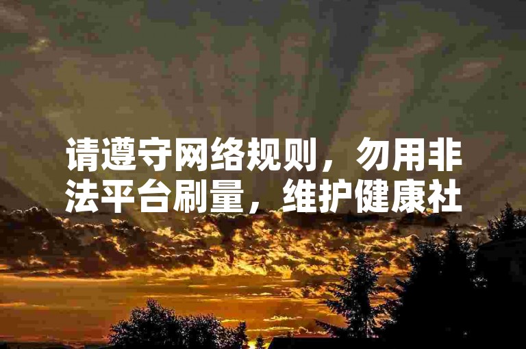 请遵守网络规则，勿用非法平台刷量，维护健康社交环境。