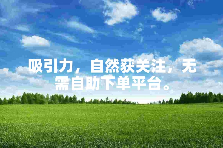 吸引力，自然获关注，无需自助下单平台。