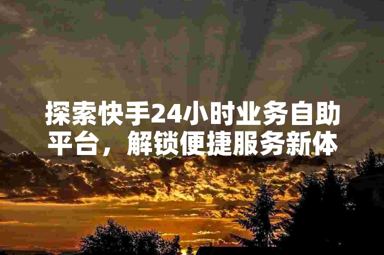 探索快手24小时业务自助平台，解锁便捷服务新体验。