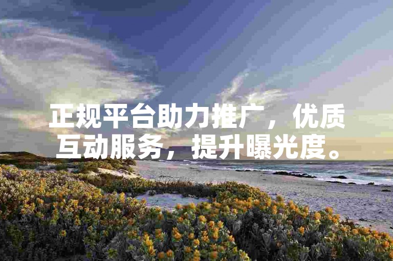 正规平台助力推广，优质互动服务，提升曝光度。