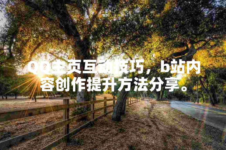 QQ主页互动技巧，b站内容创作提升方法分享。