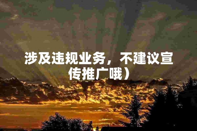 涉及违规业务，不建议宣传推广哦）