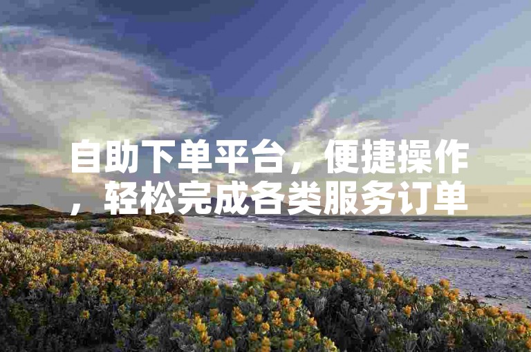 自助下单平台，便捷操作，轻松完成各类服务订单。