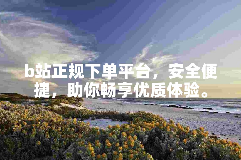 b站正规下单平台，安全便捷，助你畅享优质体验。