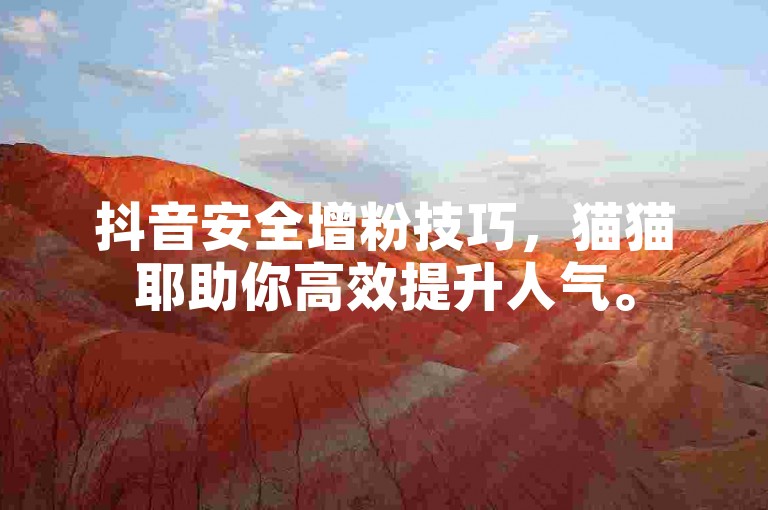 抖音安全增粉技巧，猫猫耶助你高效提升人气。