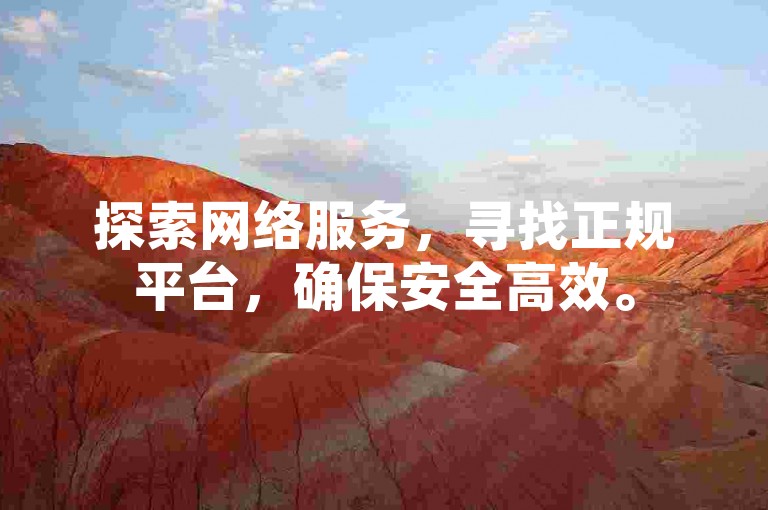 探索网络服务，寻找正规平台，确保安全高效。