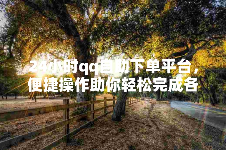 24小时qq自助下单平台，便捷操作助你轻松完成各类业务。