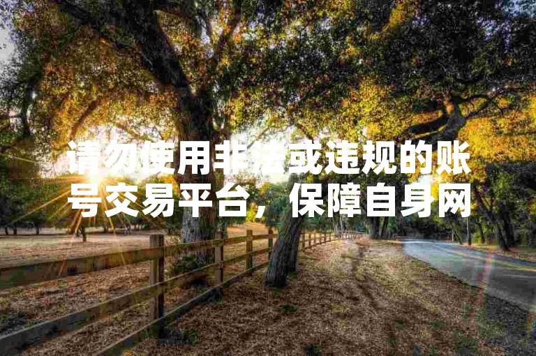请勿使用非法或违规的账号交易平台，保障自身网络安全。