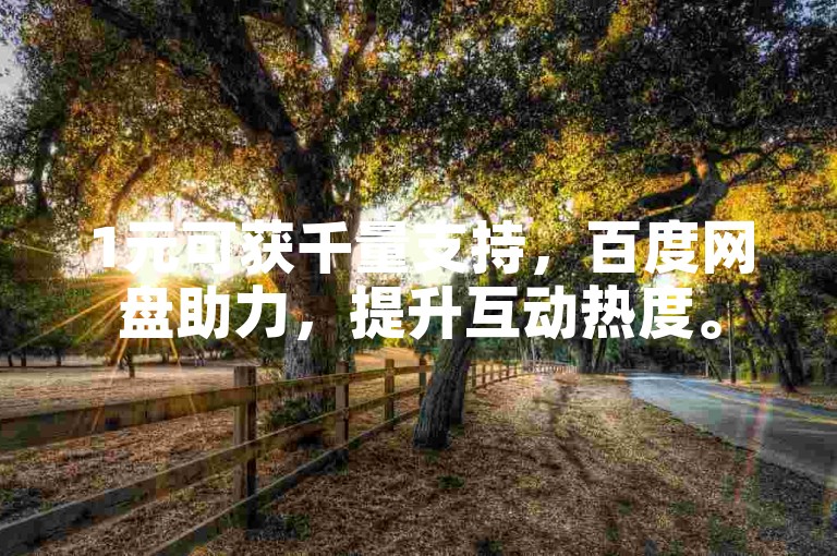1元可获千量支持，百度网盘助力，提升互动热度。