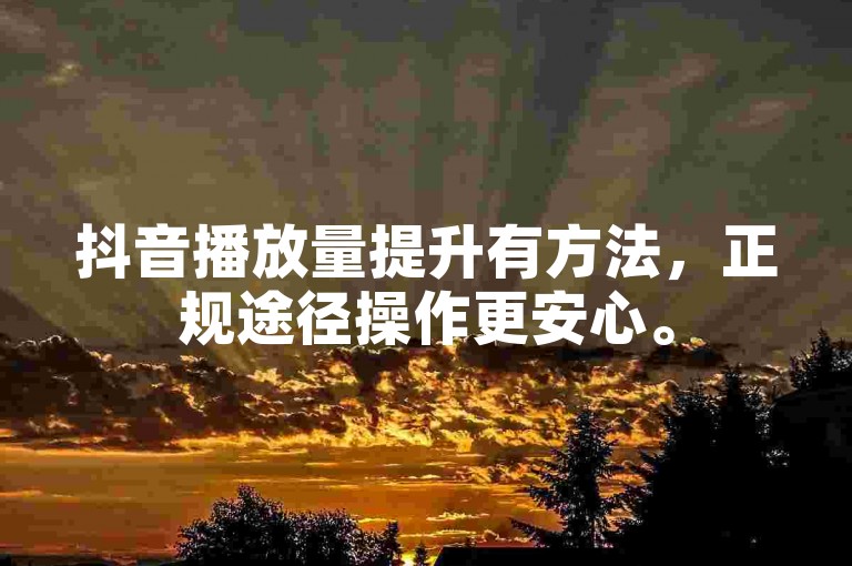 抖音播放量提升有方法，正规途径操作更安心。