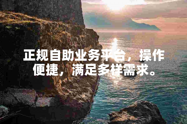 正规自助业务平台，操作便捷，满足多样需求。