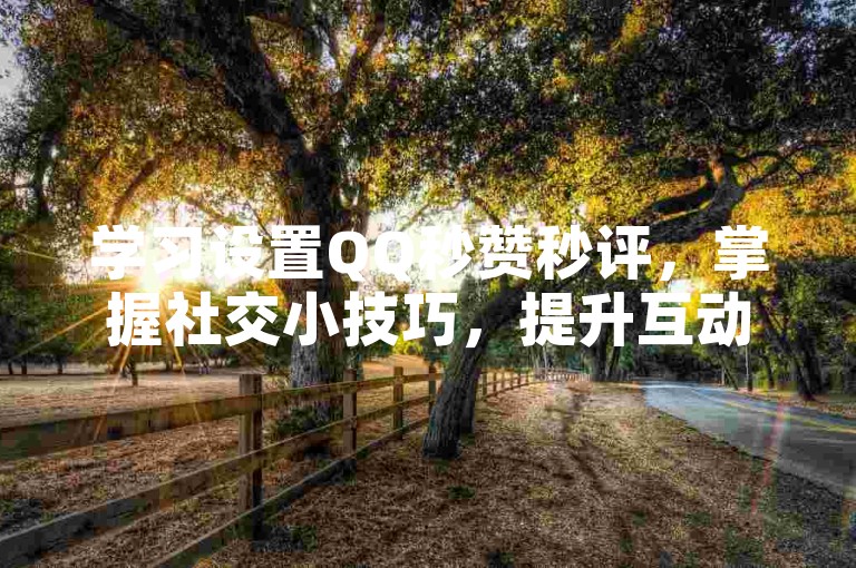 学习设置QQ秒赞秒评，掌握社交小技巧，提升互动体验。