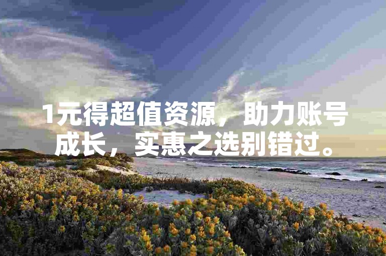 1元得超值资源，助力账号成长，实惠之选别错过。