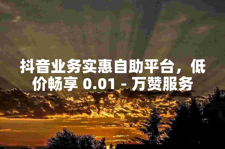 抖音业务实惠自助平台，低价畅享 0.01 - 万赞服务