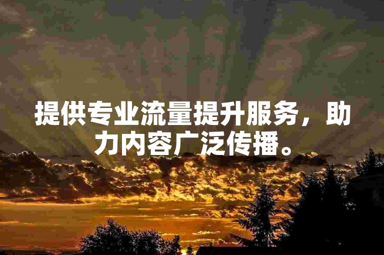 提供专业流量提升服务，助力内容广泛传播。