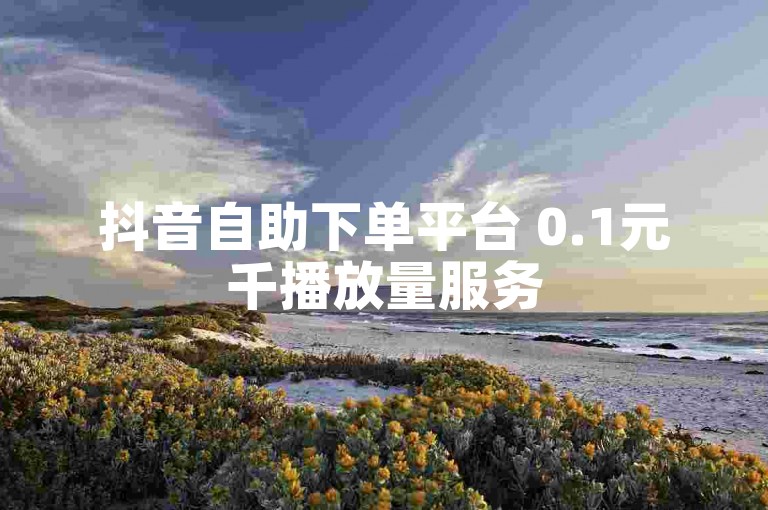 抖音自助下单平台 0.1元千播放量服务
