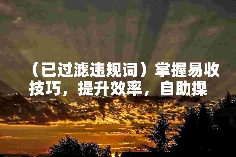 （已过滤违规词）掌握易收技巧，提升效率，自助操作更便捷。